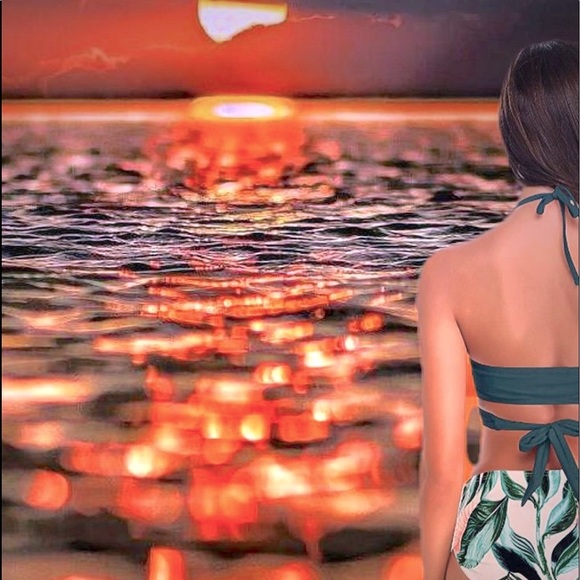 Tropical Palm Wrap Bikini Set, S - NWT - Picture 7 of 10